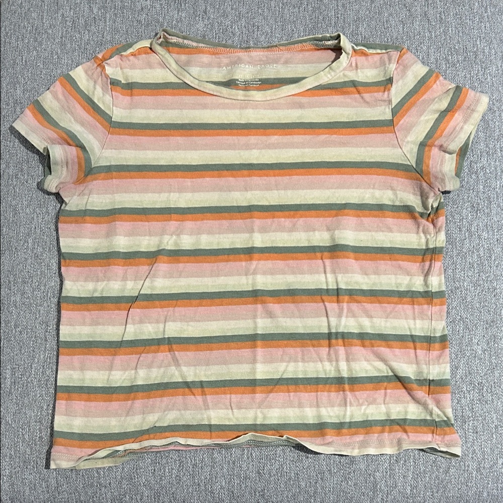 American Eagle Outfitters Striped Short Sleeve Tee